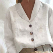 Women's Cotton Linen Long-Sleeve Casual Shirt