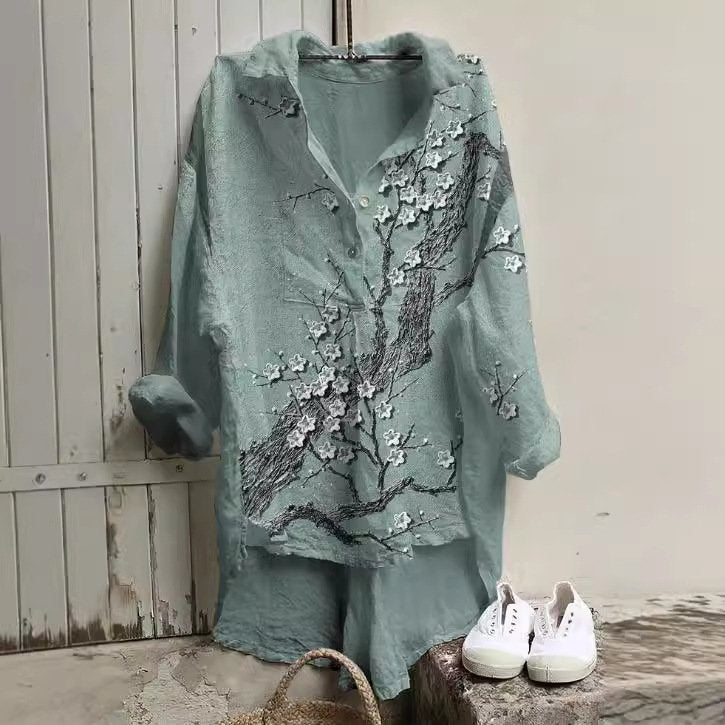Girls Floral 3D Long Sleeve Loose Summer Vest Top
