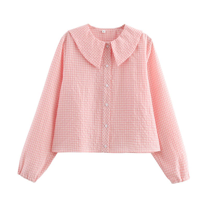 Chic Plaid Lapel Shirt for Women