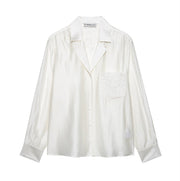 Chic Solid Embroidered Pocket Shirt for Street Style