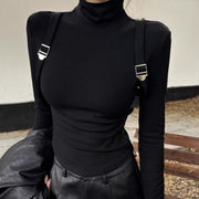 Women's Slim Fit Long Sleeve Turtleneck Top