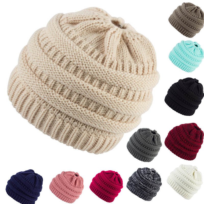 Cozy Wool Ponytail Hat