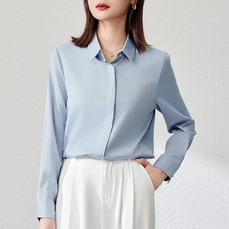 Graceful Satin Women's Business Shirt & Office Top