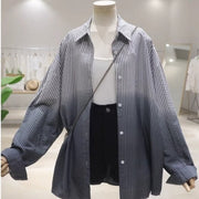 Women's Gradient Striped Long-Sleeve Casual Shirt