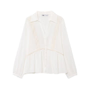 Chic Color-Block Linen Blend Vacation Shirt