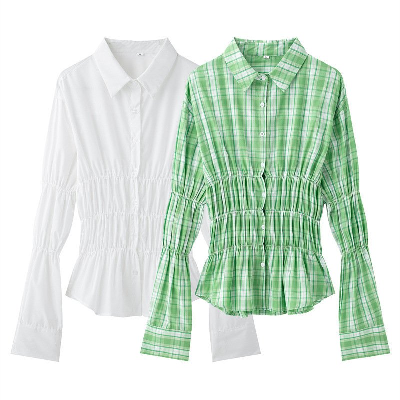 Women's Casual Slim Long Sleeve Striped Shirt