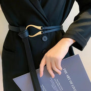 Elegant Black Belt for Women - Simple All-match Fashion Knot Design
