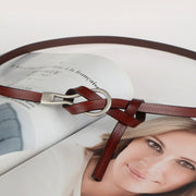Women's Cowhide Leather Belt with Alloy Buckle