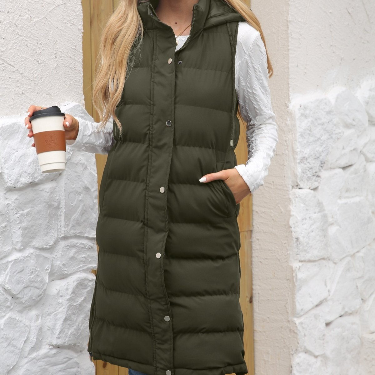 Women's Thick Hooded Vest for Cold Weather