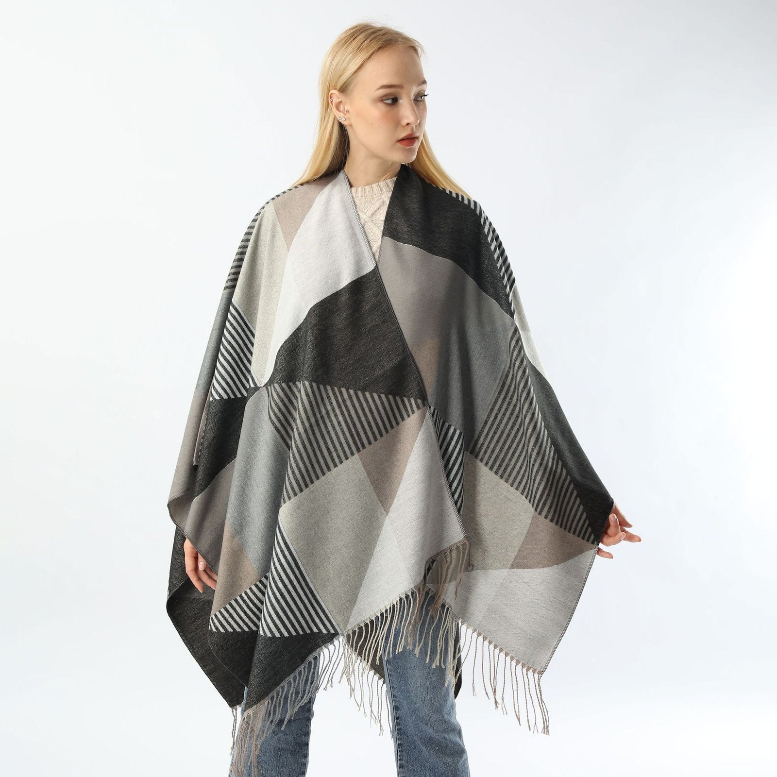 Multifunctional Plaid Shawl Scarf for Women