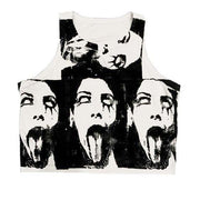 Pattern Printed Women's Vest, Slim Fit, Short Sleeve