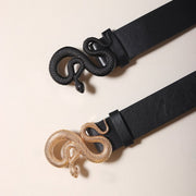 Gold Snake Buckle Punk Belt