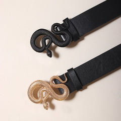 Gold Snake Buckle Punk Belt