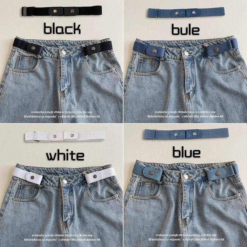 Relaxed Fit Denim Pants with Elastic Waistband