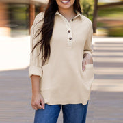 Cozy Long Sleeve Pullover Sweater for Women