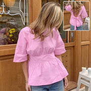 Women's Backless Tied Bat-Sleeve Summer T-Shirt