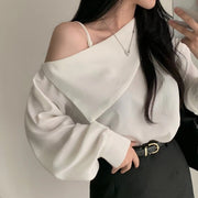 Elegant Korean Off‑Shoulder Blouse – Lightweight & Flattering