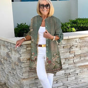 Chic 3D Printed Long-Sleeve Shirt for Women