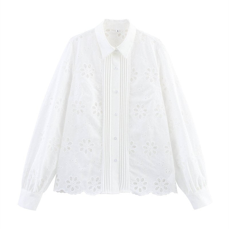 Chic Water-Soluble Embroidery Shirt