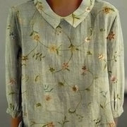 Plus Size Loose Printed Crew Neck Casual Women's Shirt