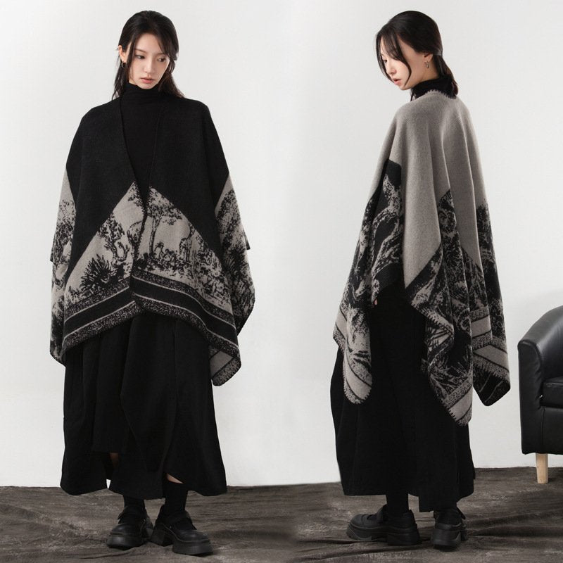 Soft Cashmere Split Cloak for Men & Women