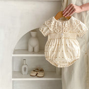 Adorable Apricot Heart Baby Girl Jumpsuit