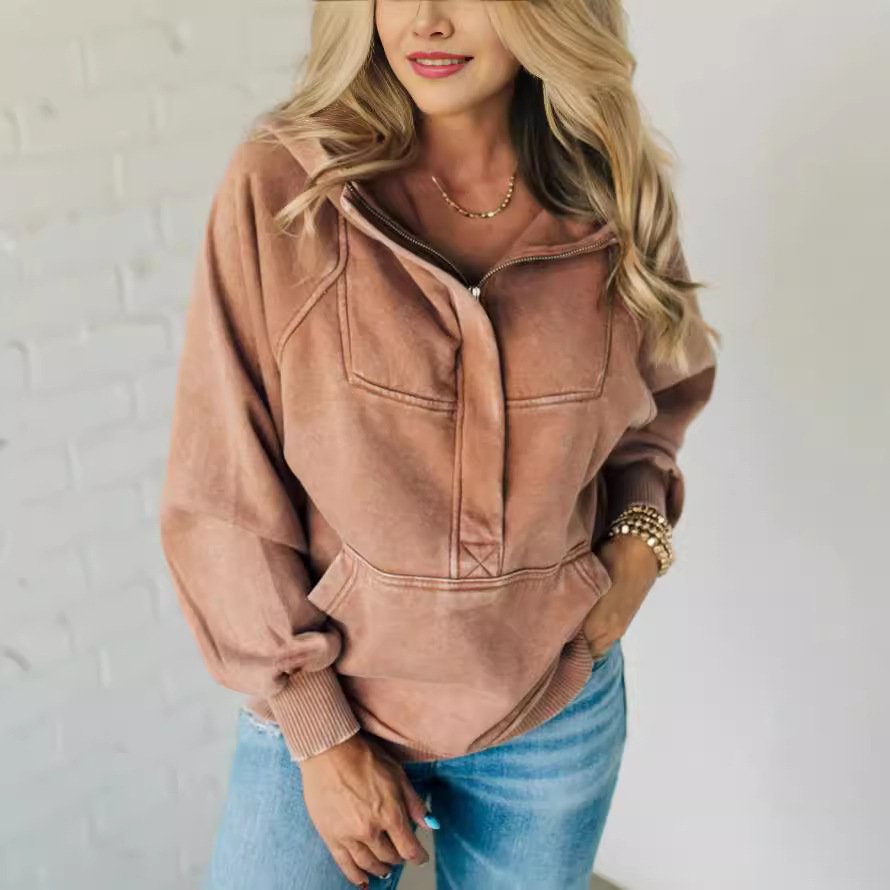 Cozy Half Zipper Hoodie Sweater for Women