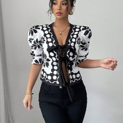 Chic French Lantern Sleeve Blouse for Women