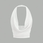 Sexy Halter Vest for Women, White, Slim Fit, Backless Shoulder Strap