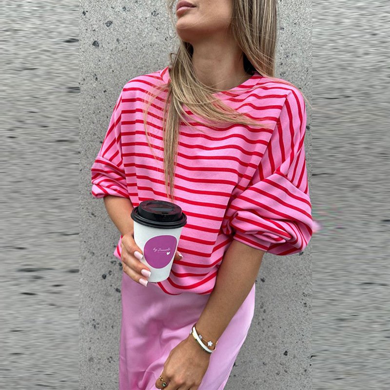 Cozy Striped Pullover Sweater for Women