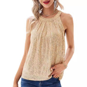 Sequin Halter Camisole Tops for Women