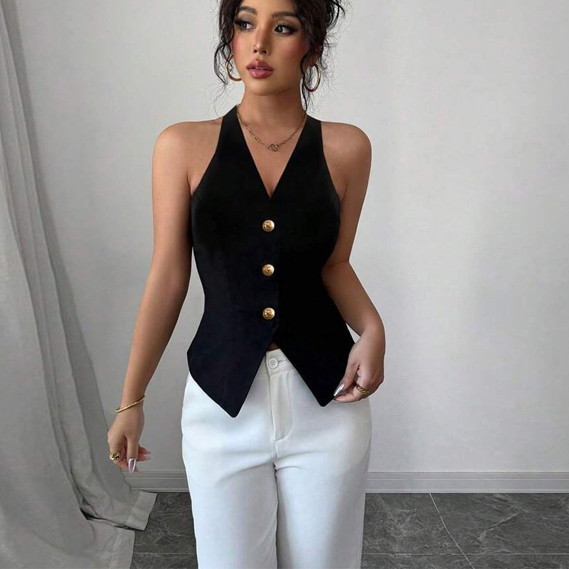 Summer Strappy Backless Halter Vest for Women