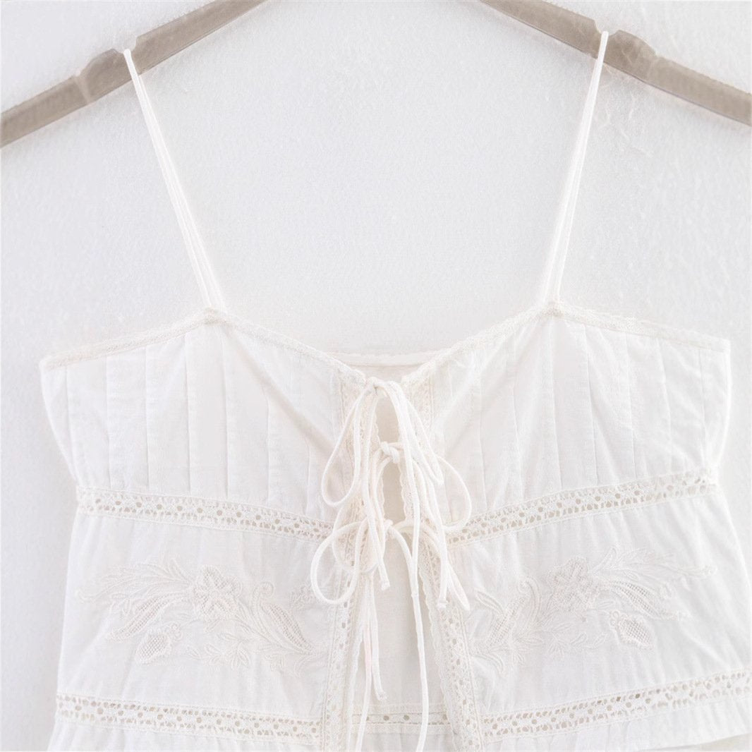 Lace Cutout Summer Sling Top