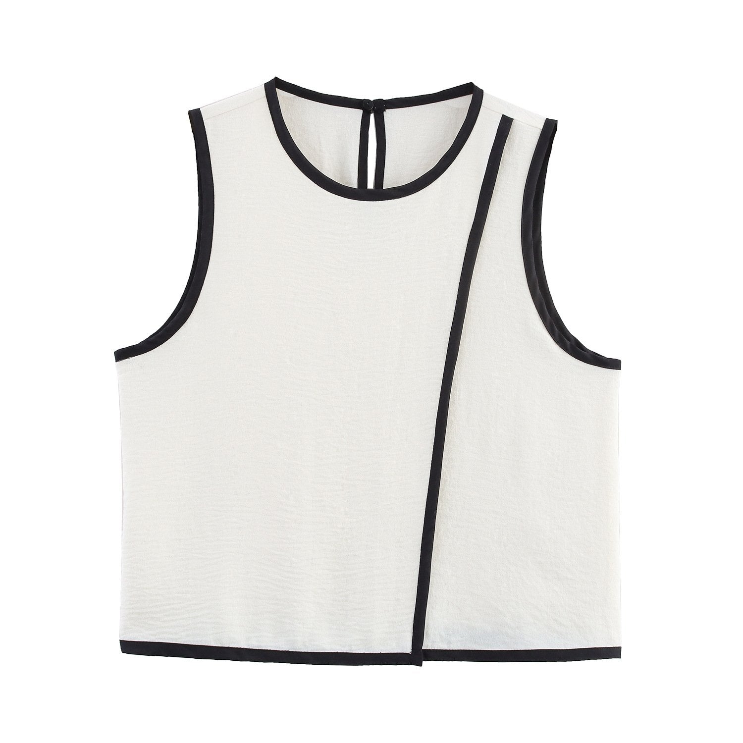 Contrast Color Crepe Vest Top