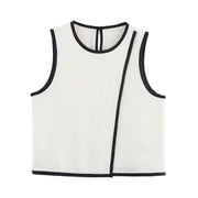 Contrast Color Crepe Vest Top