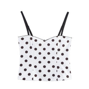 Polka Dot Corset Top for Women - Ultra Short Sling Style