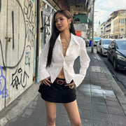 Commuter Professional Waist-controlled Lace-up Shirt Hot Girl Street