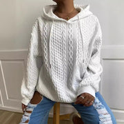 Cozy Twist Pocket Hoodie Sweater for Women