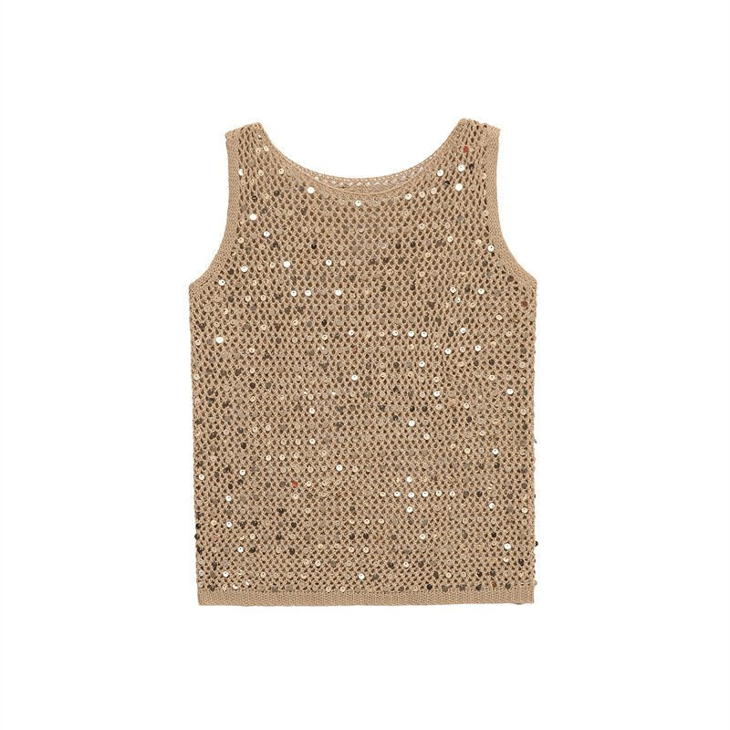 Retro Sequin Waistcoat for Women - Artistic Chic