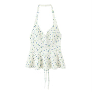 Flowy Floral Collar Top for Women
