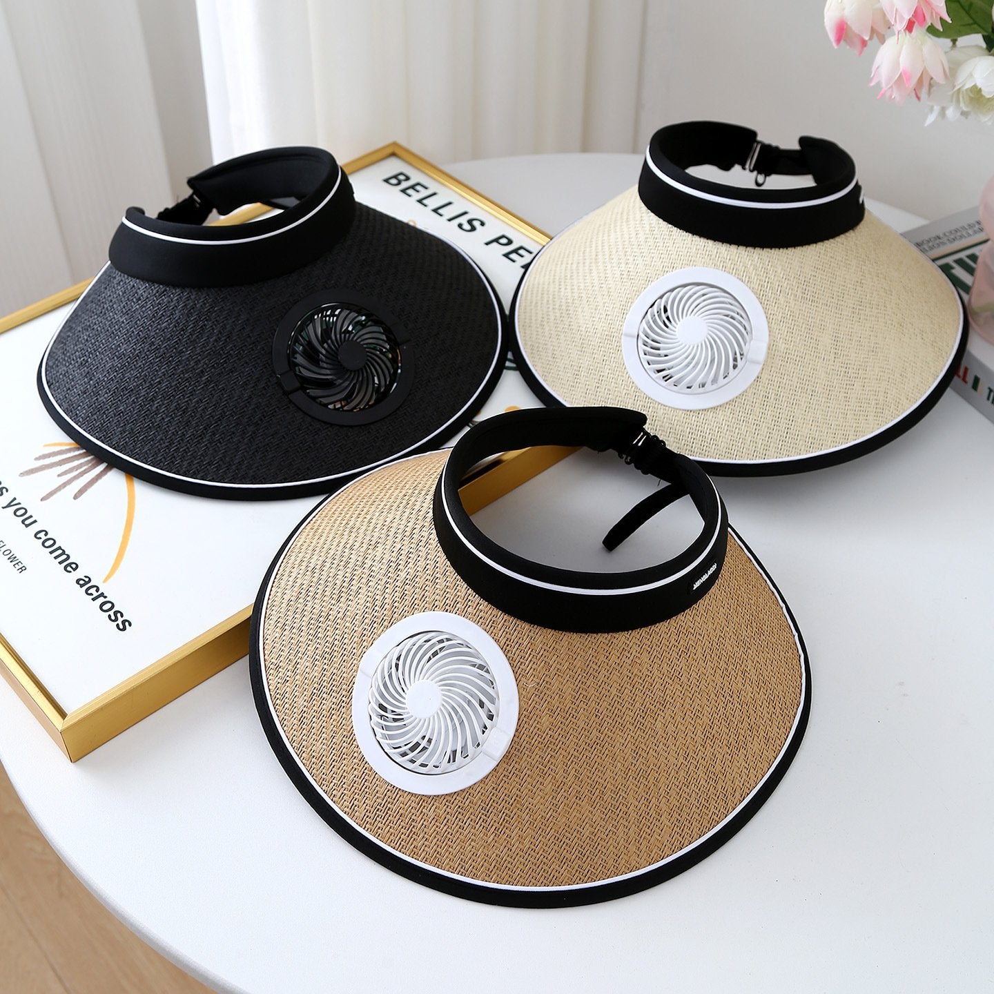 Breathable Sun Hat with Built-in Fan and Sunshade for Women