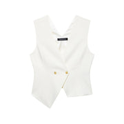 V-Neck Asymmetric Vest for Women