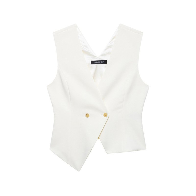 V-Neck Asymmetric Vest for Women