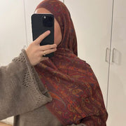 Warm & Chic Jacquard Tassel Scarf for Women