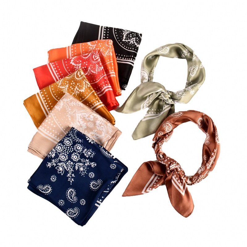 Add a Pop of Vintage Style with Paisley Flower Satin Scarf