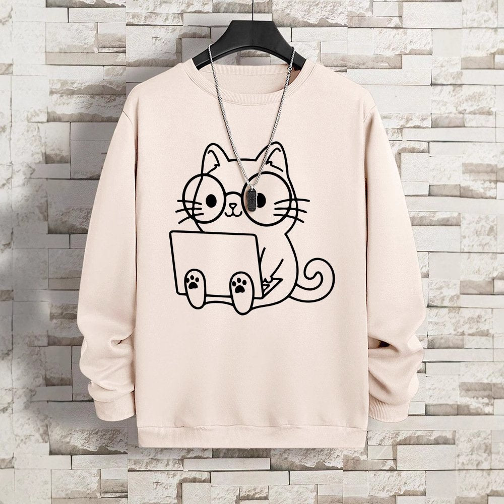 Hip Hop Cat Sweatshirt for Men - Casual Autumn Fashion
