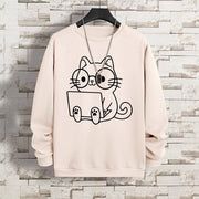 Hip Hop Cat Sweatshirt for Men - Casual Autumn Fashion