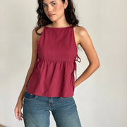 Sexy Checkered Top with Adjustable Strap