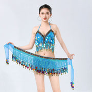 Gold Sequin Belly Dance Waist Chain Hip Scarf Tassel