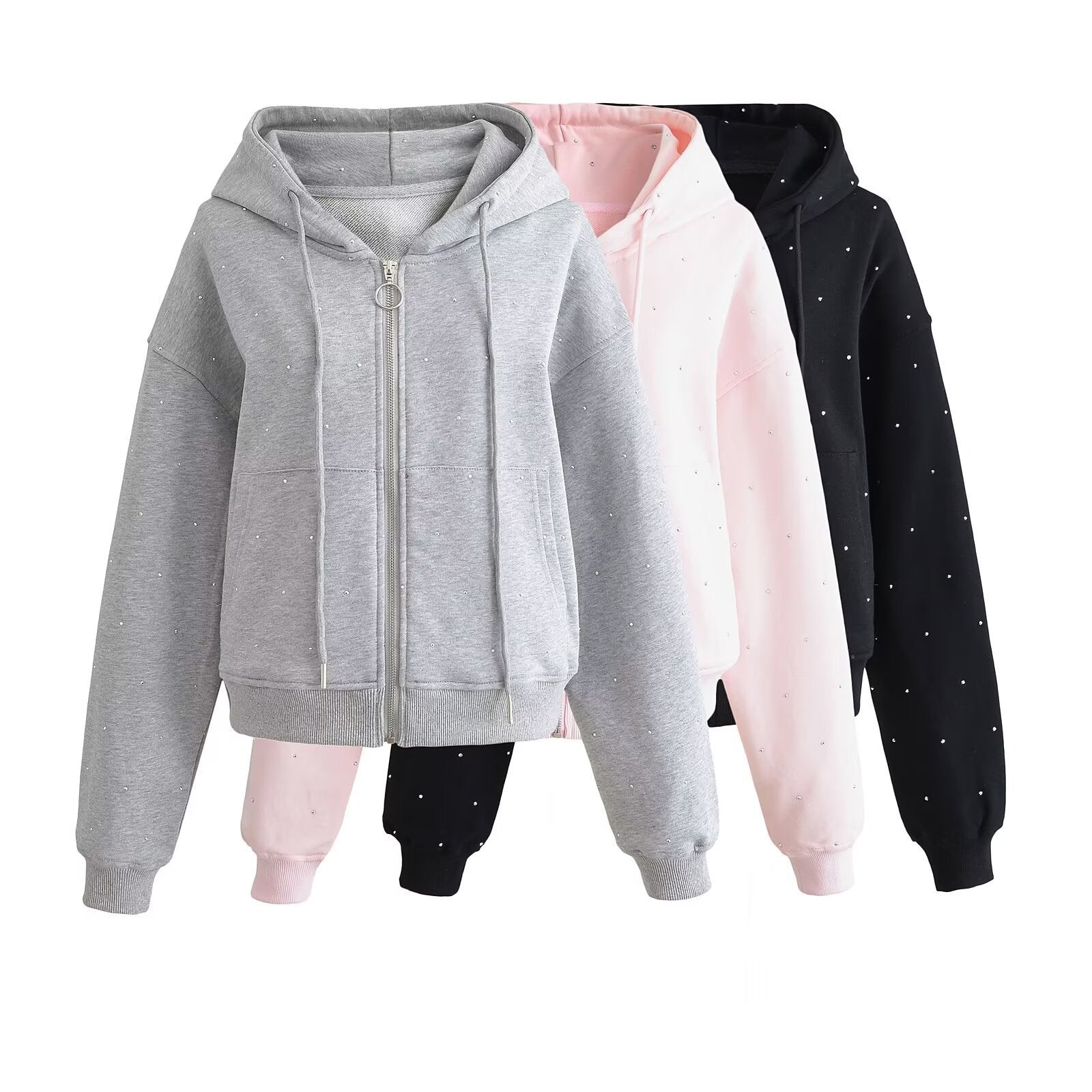 Starry Rhinestone Hoodie Women's Sweater